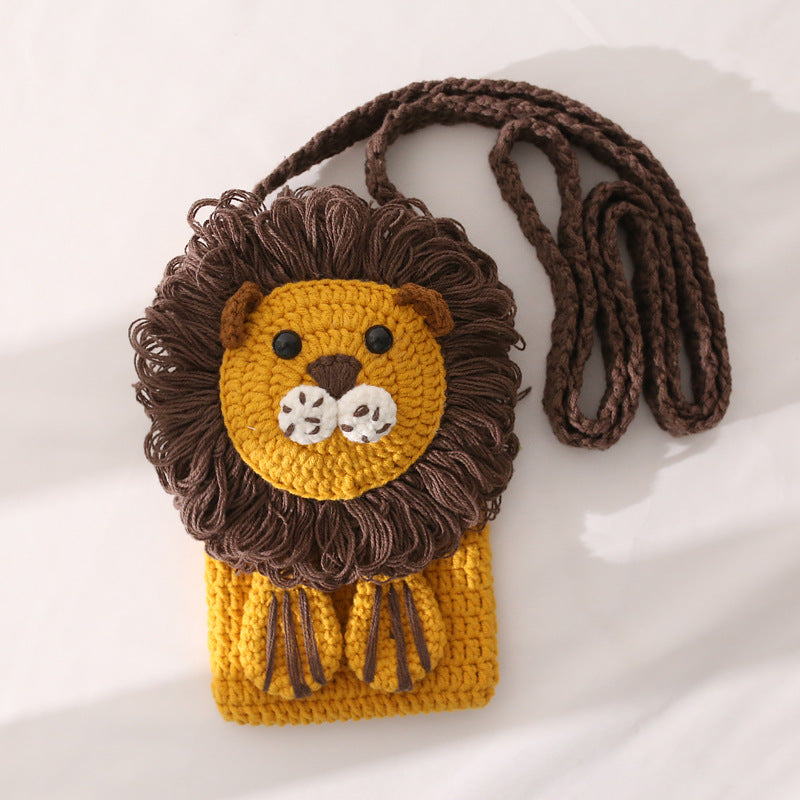 Adorable Lion-shaped Crocheted Crossbody Bag a Must - have for Cute Outings Bag for Girls and Kids