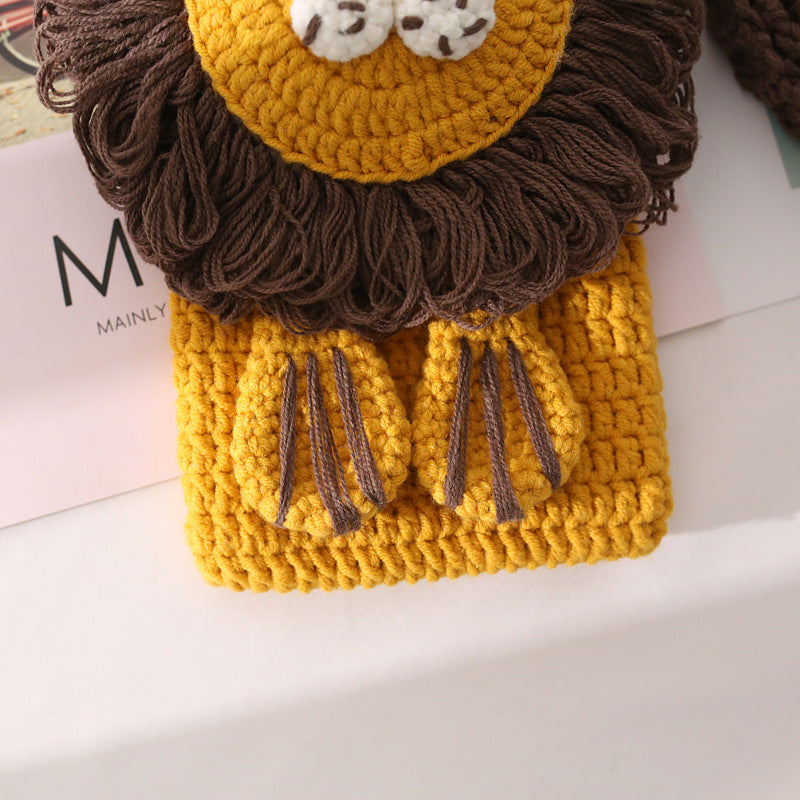 Adorable Lion-shaped Crocheted Crossbody Bag a Must - have for Cute Outings Bag for Girls and Kids