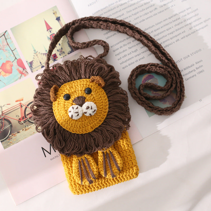 Adorable Lion-shaped Crocheted Crossbody Bag a Must - have for Cute Outings Bag for Girls and Kids