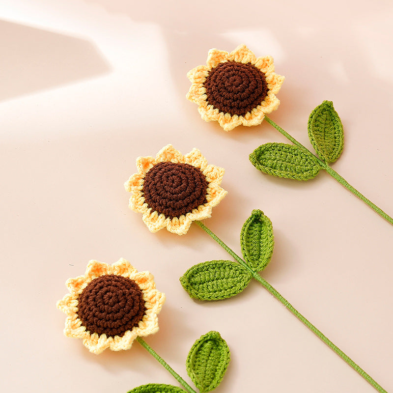 Hand-crocheted Single Sunflower Handmade Crochet Flower Wholesale