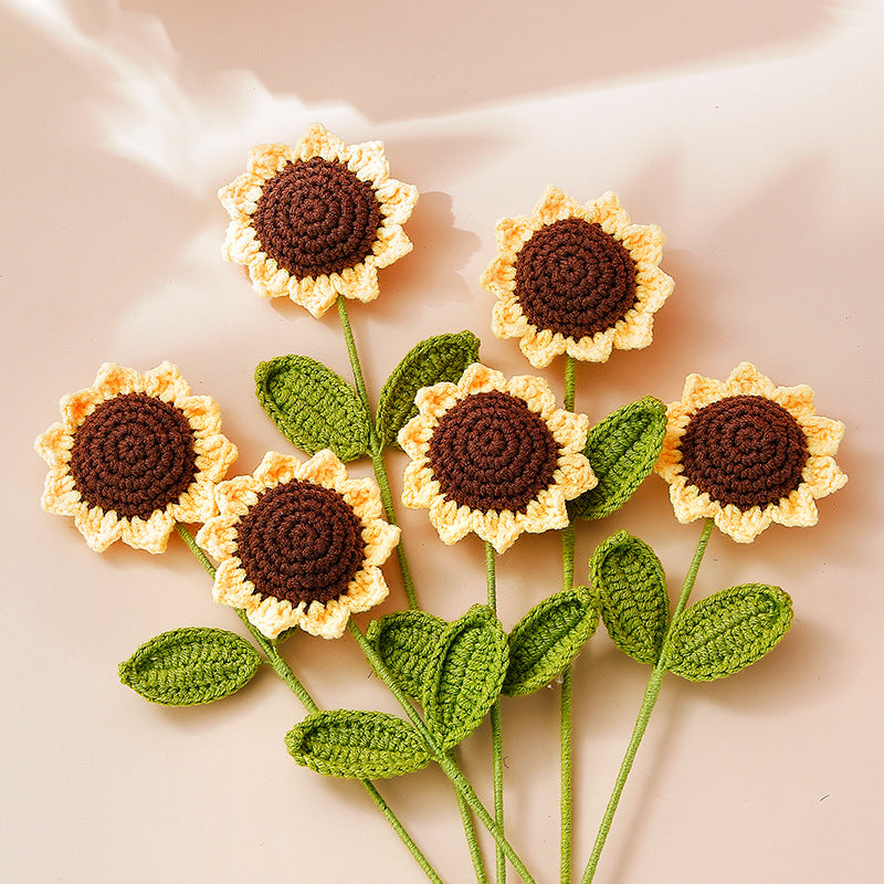 Hand-crocheted Single Sunflower Handmade Crochet Flower Wholesale