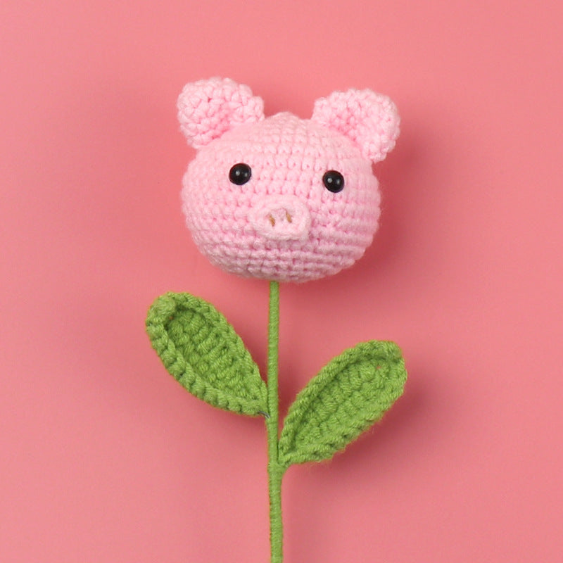 Adorabile bambola all'uncinetto a forma di fiore, carina, vivace e a tua scelta