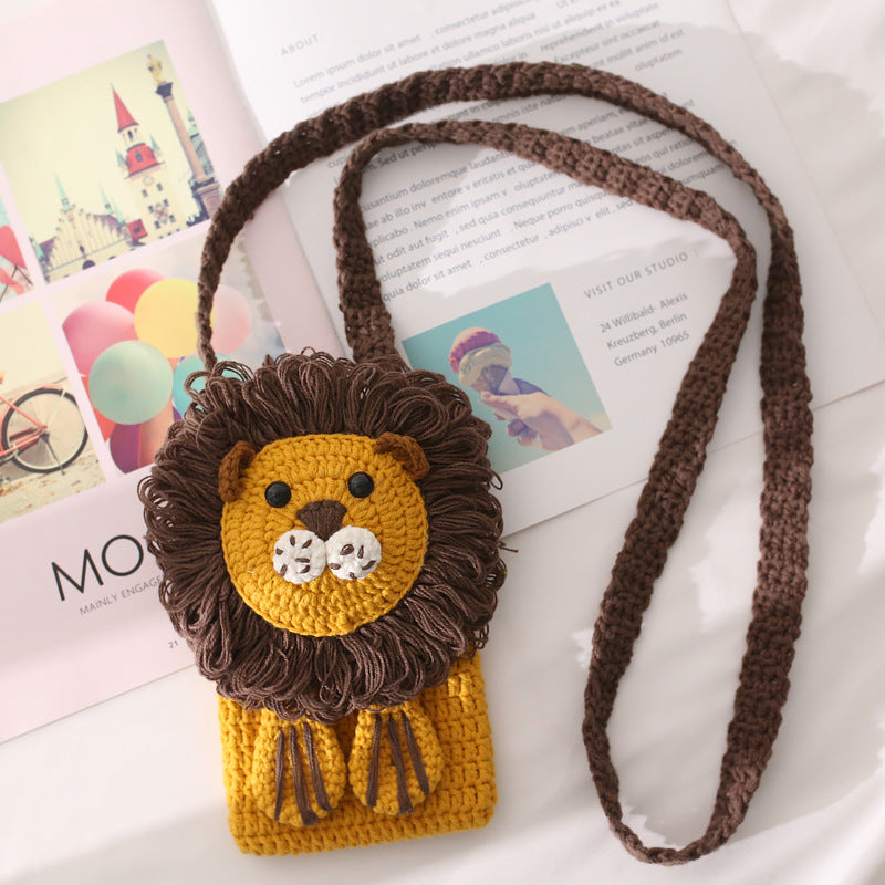 Adorable Lion-shaped Crocheted Crossbody Bag a Must - have for Cute Outings Bag for Girls and Kids