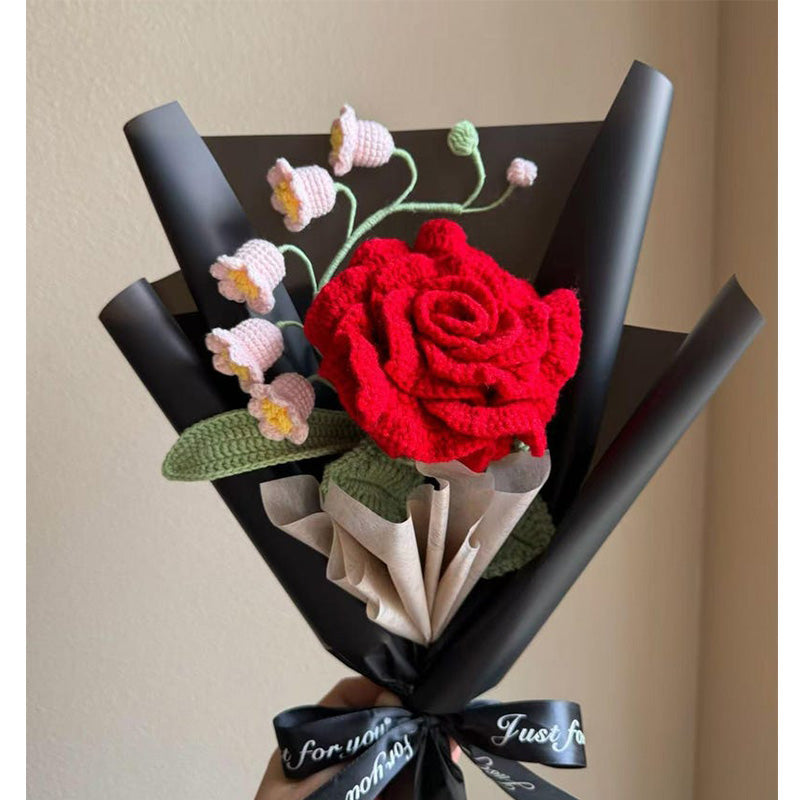 Hand-crocheted Flower Bouquet Handmade Rose Lily Bouquet A Timeless Gift