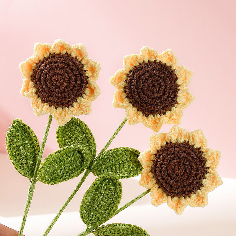 Hand-crocheted Single Sunflower Handmade Crochet Flower Wholesale