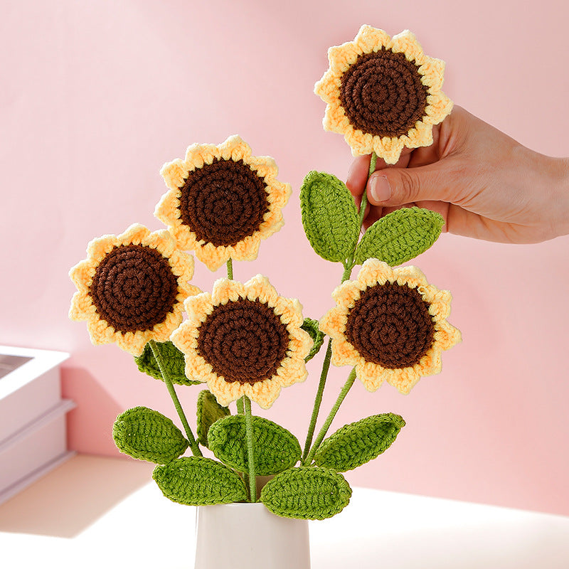 Hand-crocheted Single Sunflower Handmade Crochet Flower Wholesale