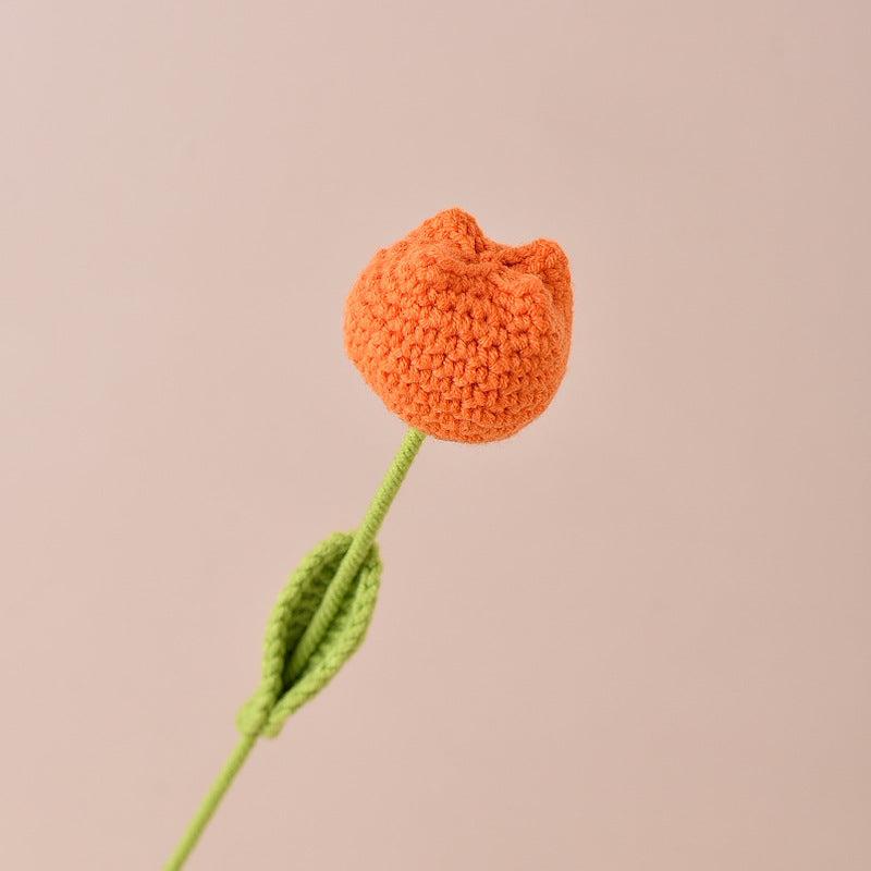 Hand-Crocheted Single Tulip Flower
