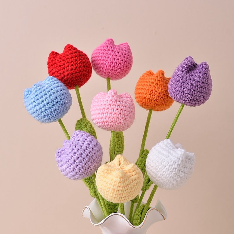Hand-Crocheted Single Tulip Flower