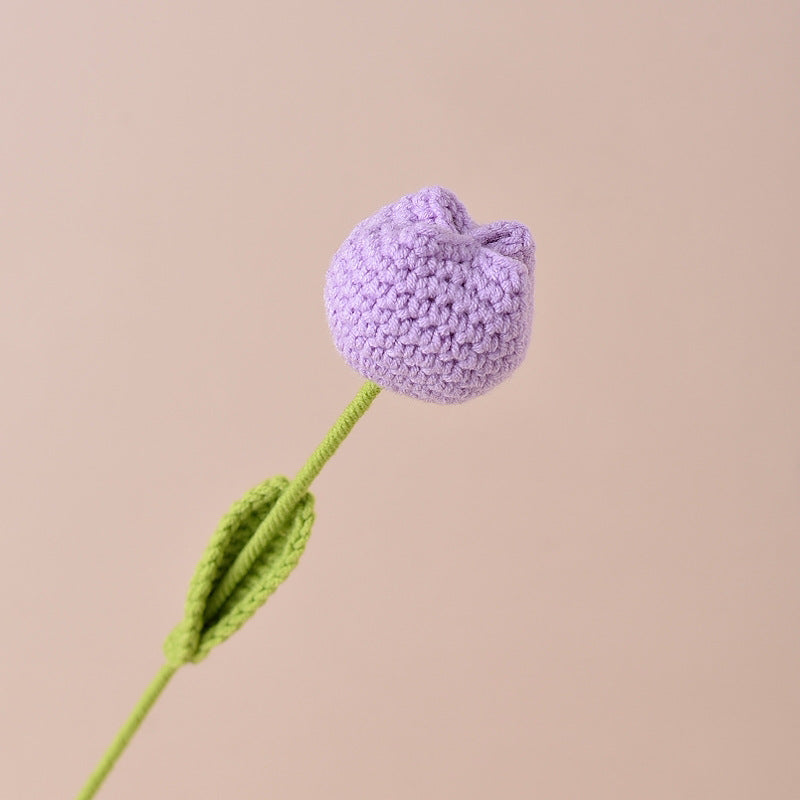 Hand-Crocheted Single Tulip Flower